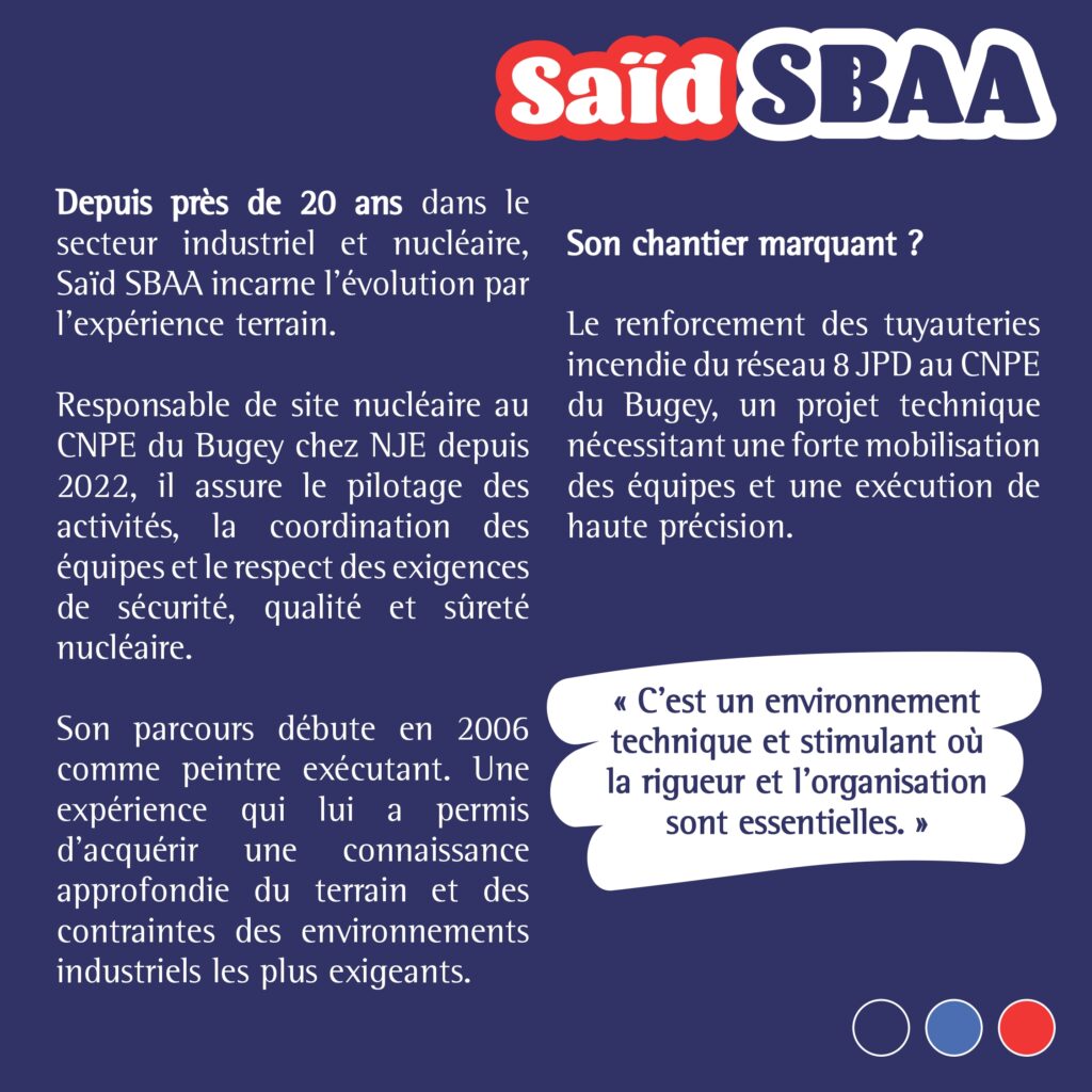 Saïd SBAA – parcours et missions : pilotage, coordination, sécurité et qualité au CNPE du Bugey