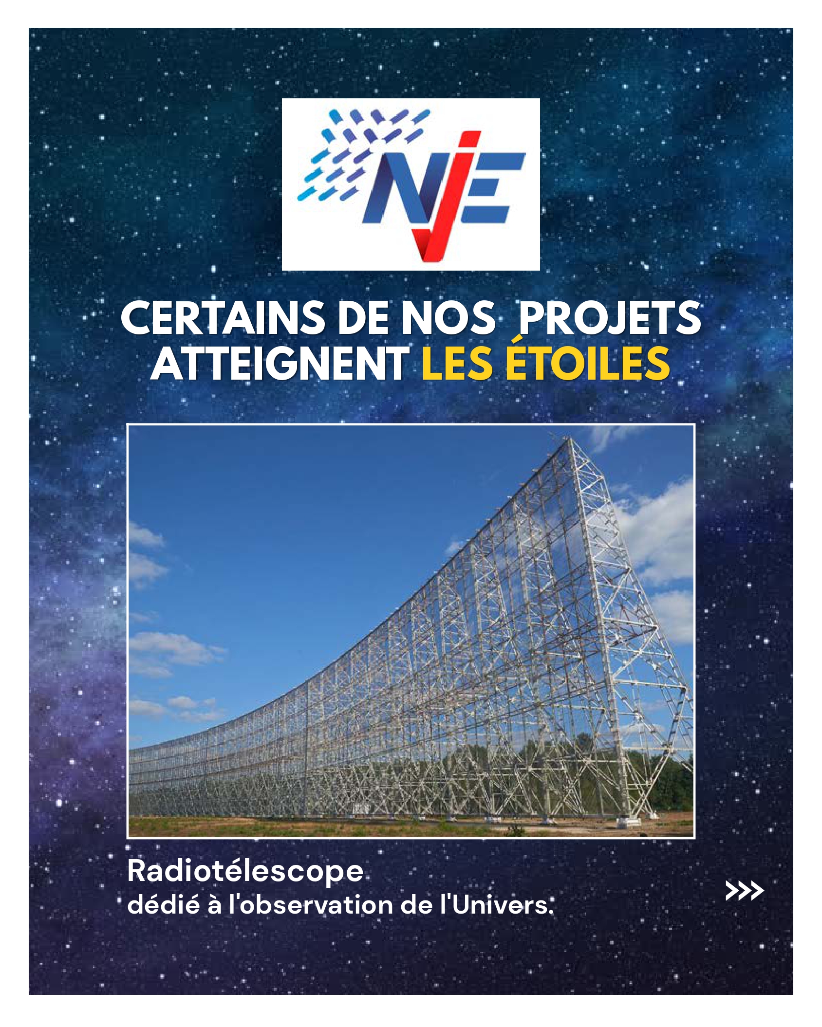 Travaux de peinture anticorrosion en hauteur sur les contreforts d'un radiotélescope par les équipes NJE